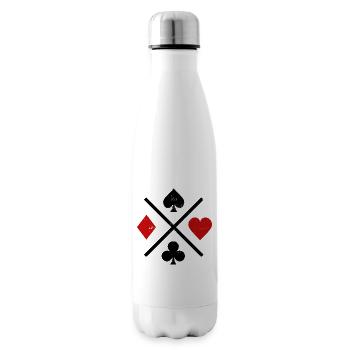 Cartes à jouer design contrasté - Bouteille isotherme - blanc - Droite