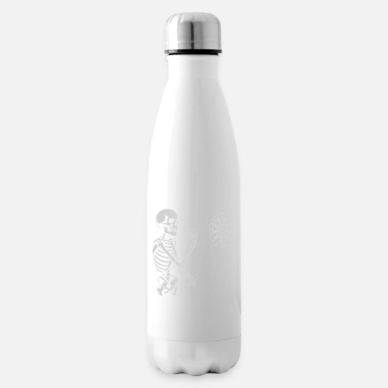 Skeleton playing darts game - Insulated Water Bottle - white