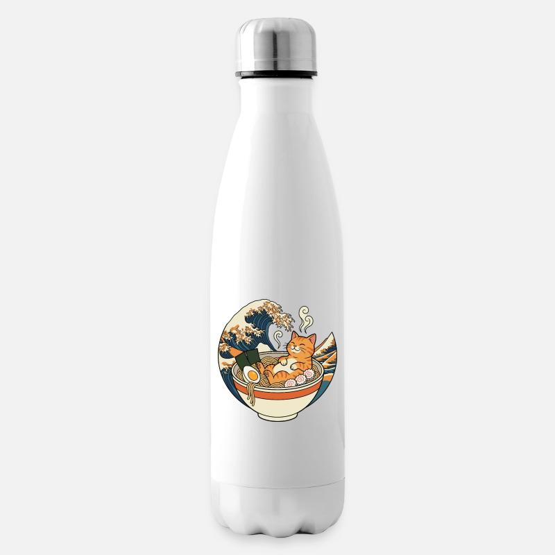 Ramen Chat - Bouteille isotherme - blanc