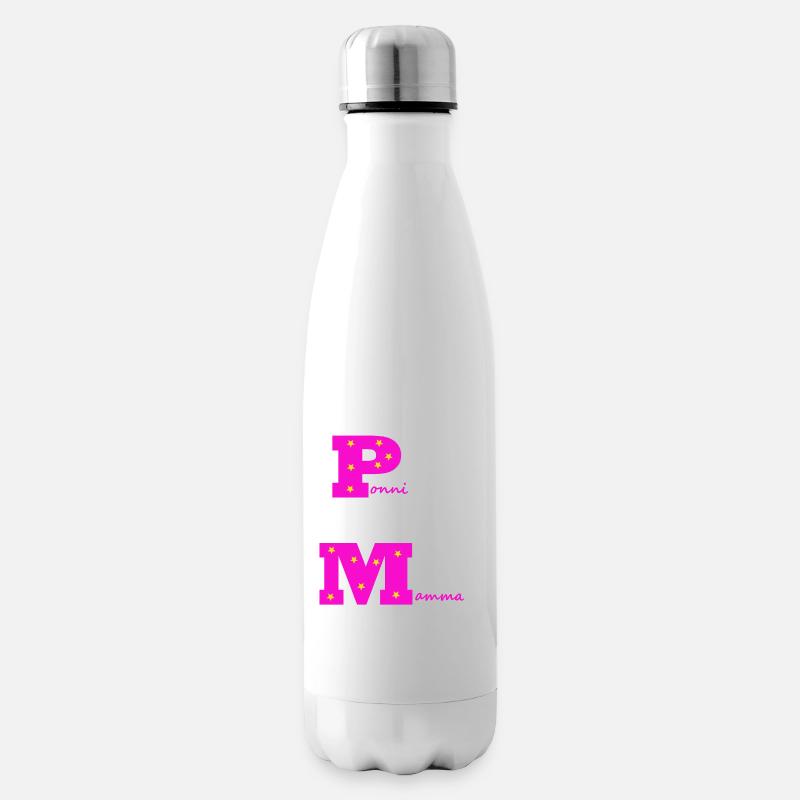 Pony-Mama rosa mit Sternen - Isolierflasche - Weiß