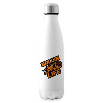 Basketball Ballin Saying - Insulated Water Bottle - white - Right
