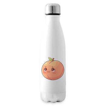 Cuddly Peach Kawaii - Insulated Water Bottle - white - Right