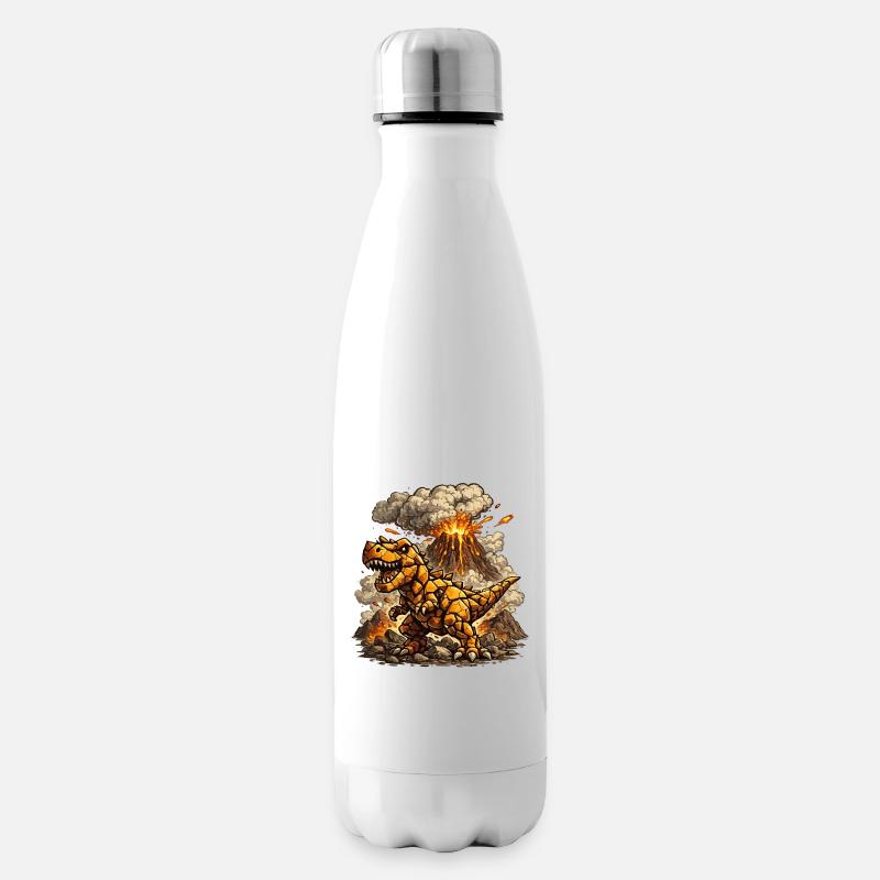 Feuerlava-T-Rex - Isolierflasche - Weiß