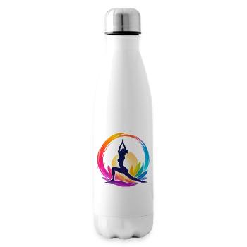 Colorful yoga in the circle of the sun - Insulated Water Bottle - white - Right