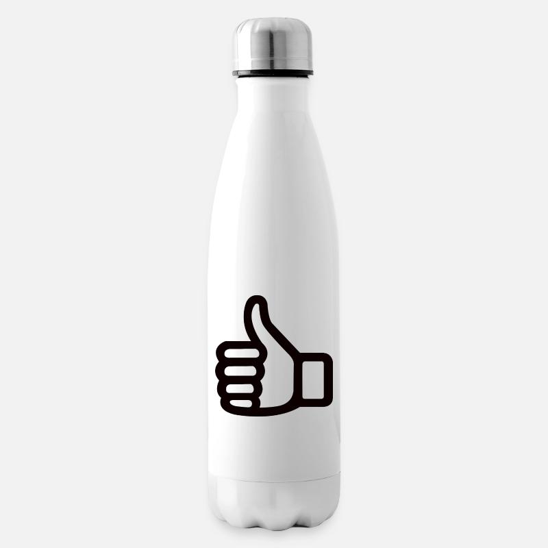 Daumen Hoch Handzeichen – Thumbs Up Symbol - Isolierflasche - Weiß