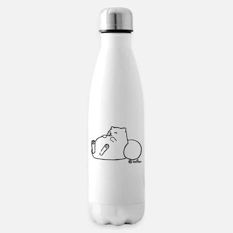 Lazy Cat - Isolierflasche - Weiß