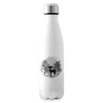 un faon avec un papillon - Bouteille isotherme - blanc - Droite