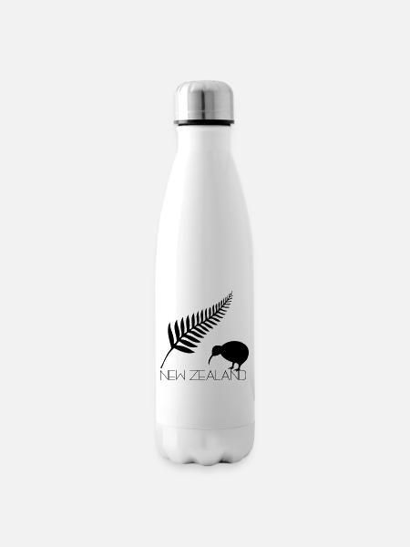 Neuseeland Bootfahren und Kiwi - Isolierflasche - Weiß