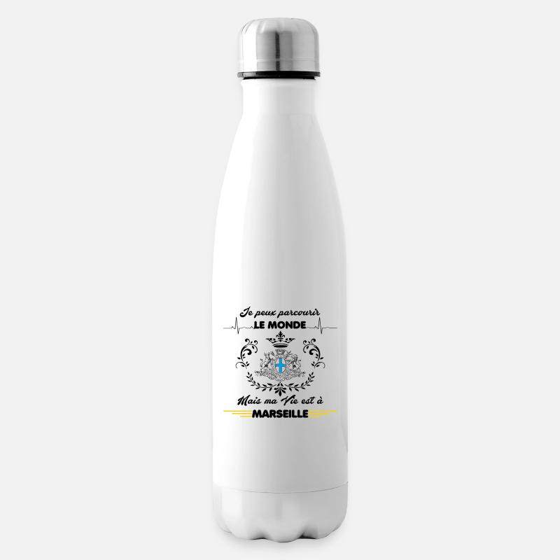 MA VIE EST A MARSEILLE - Bouteille isotherme - blanc