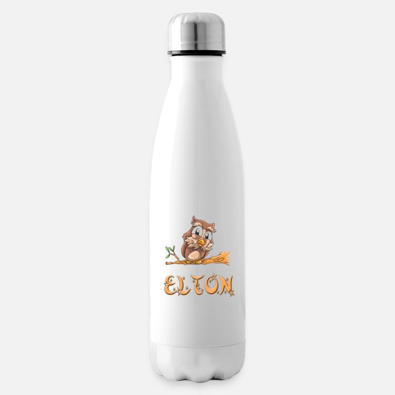 Eule Elton - Isolierflasche - Weiß