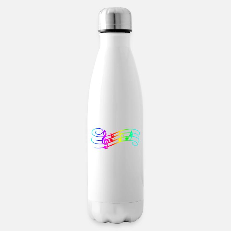 Notes de musique - Bouteille isotherme - blanc