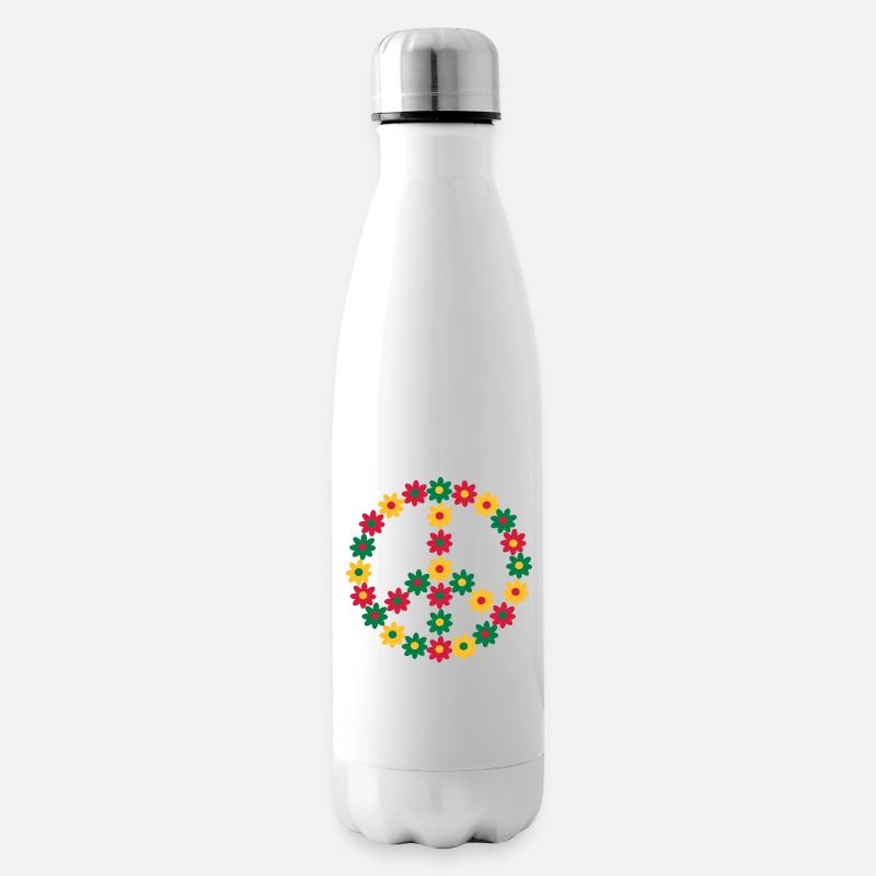 Rasta Friedenszeichen - Isolierflasche - Weiß