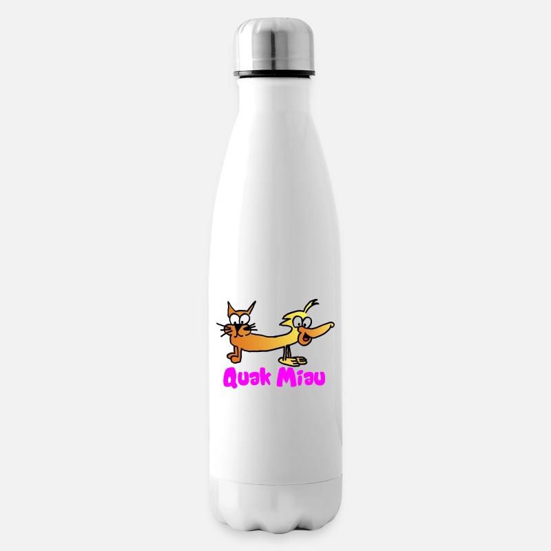 Quak Miau - Isolierflasche - Weiß