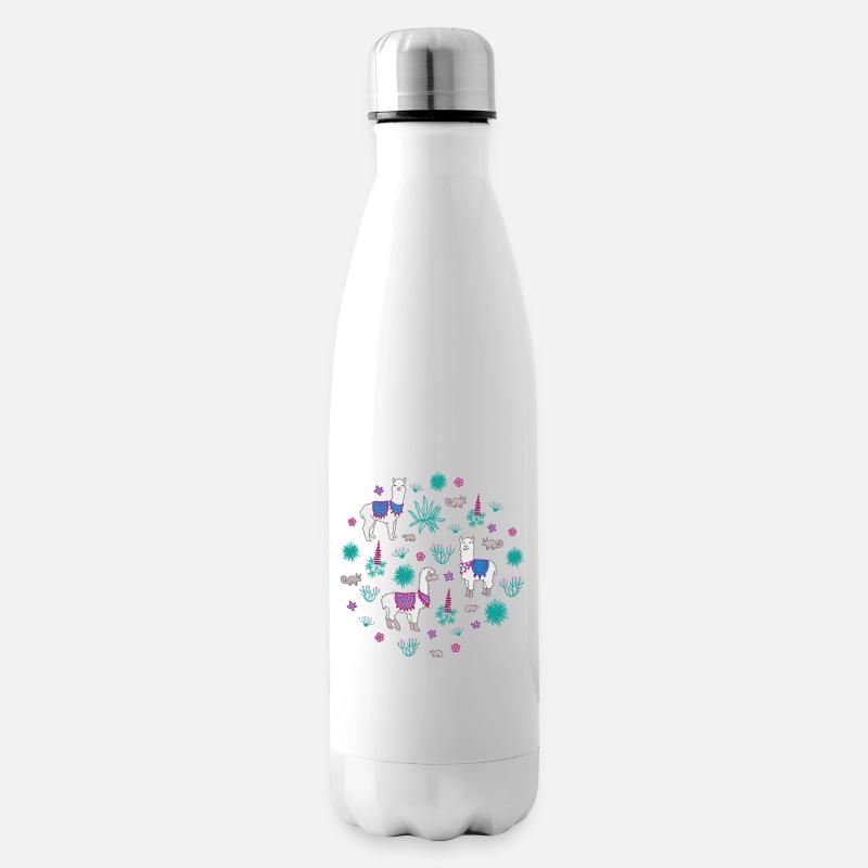 Llama et ses amis - Bouteille isotherme - blanc