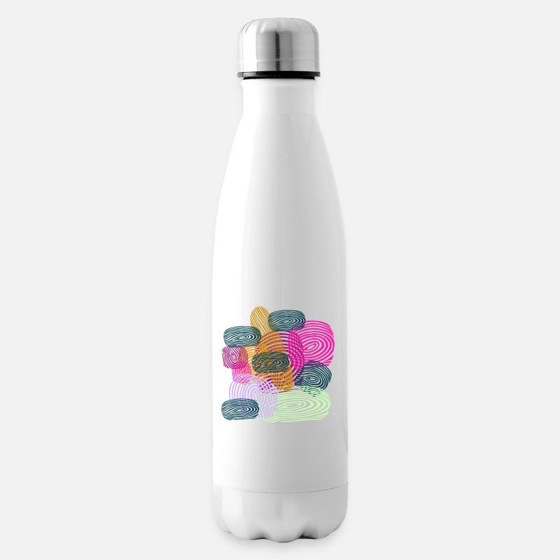 Empreintes Digitales Courbes Abstraites - Bouteille isotherme - blanc