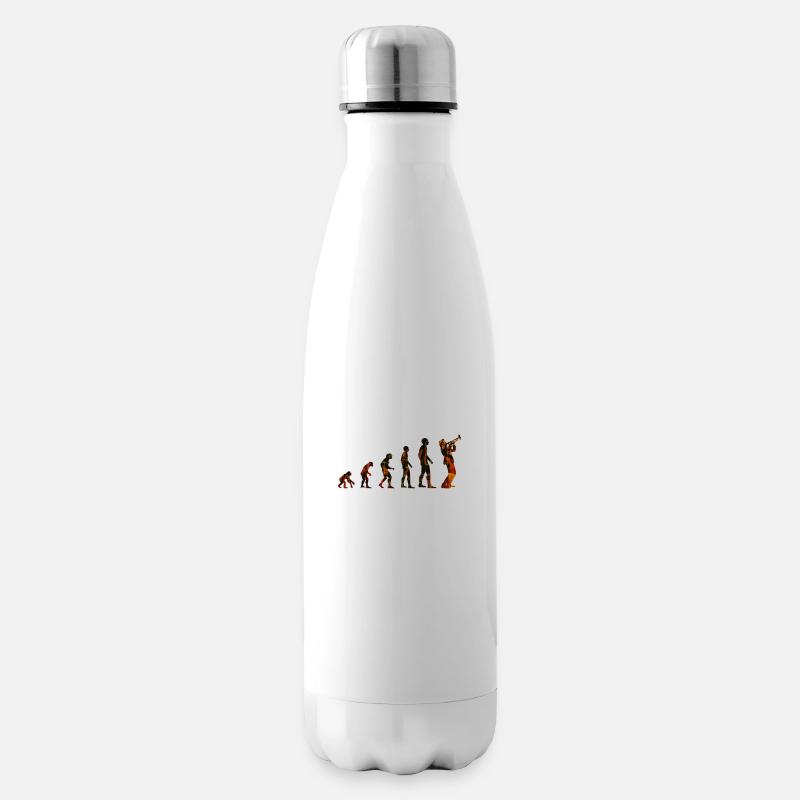 Evolution des trompetenspielers Jazz - Isolierflasche - Weiß