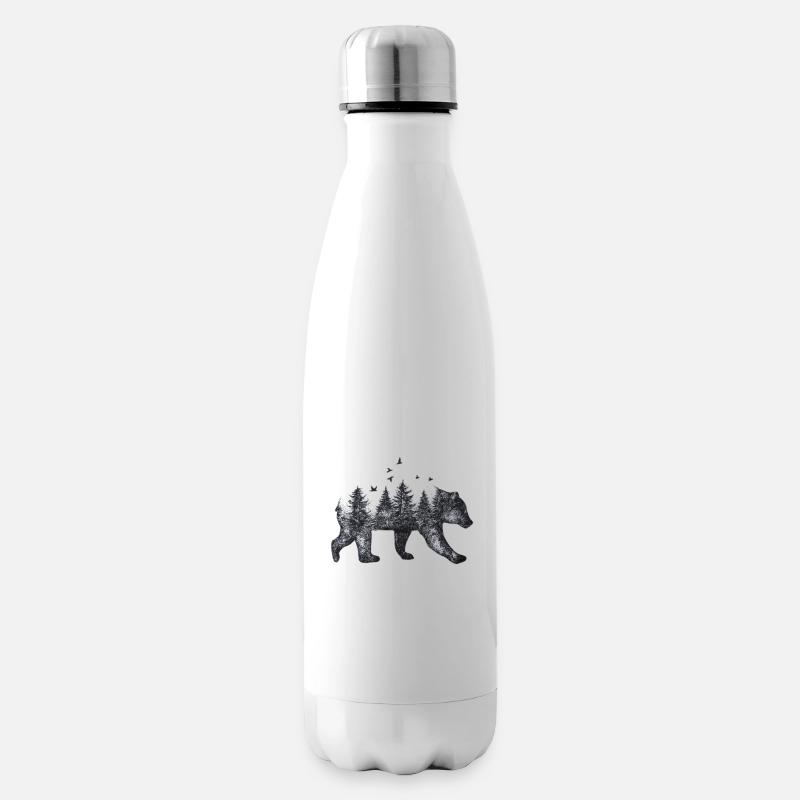 Bär - Isolierflasche - Weiß