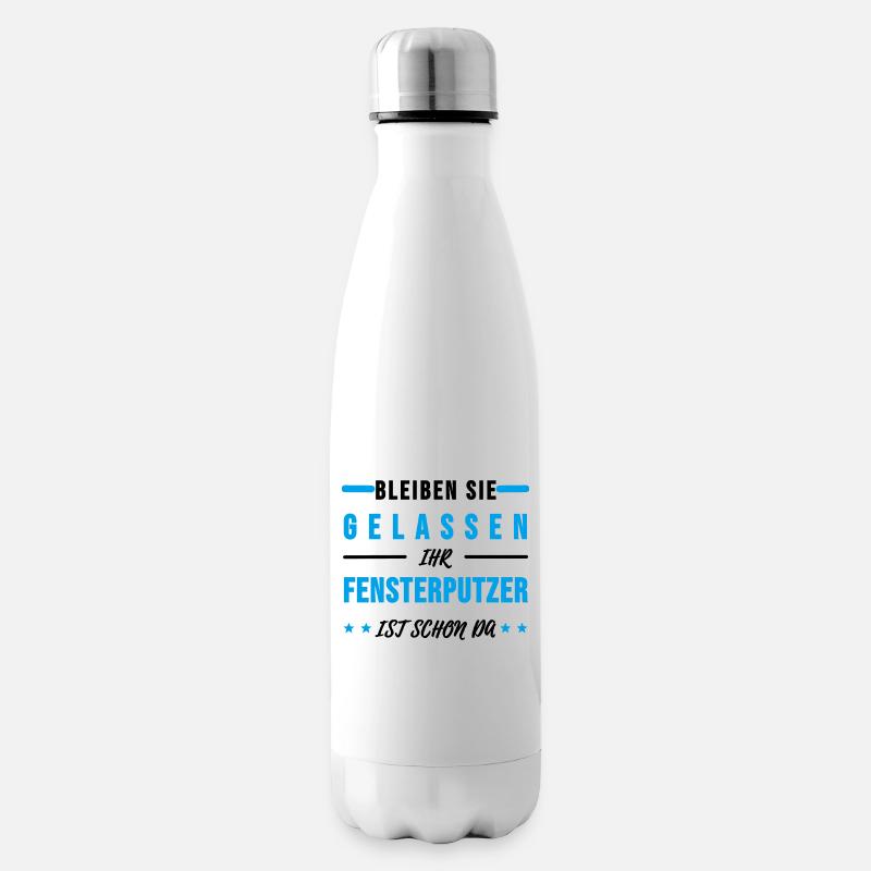 Fensterputzer Gebäudereiniger Sprüche Geschenk - Isolierflasche - Weiß