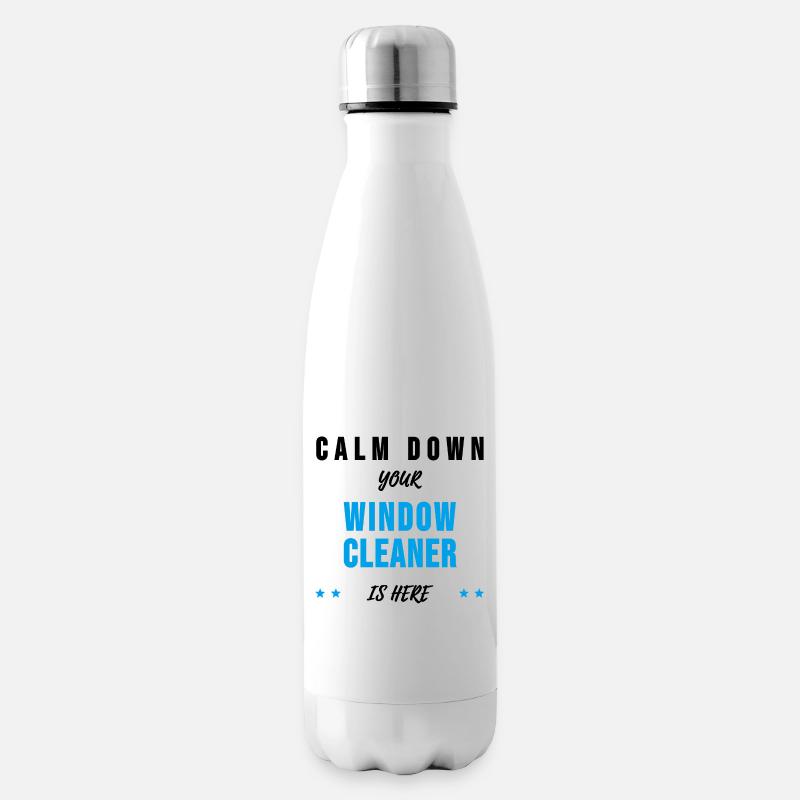 Fensterputzer Gebäudereiniger Sprüche Geschenk - Isolierflasche - Weiß