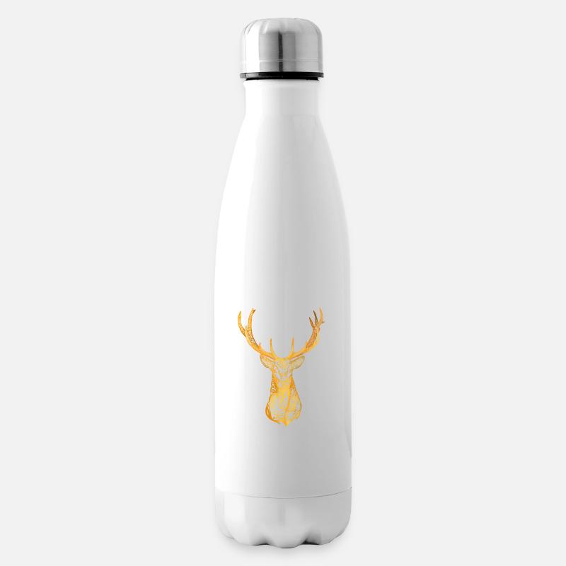 Deer head - Insulated Water Bottle - white