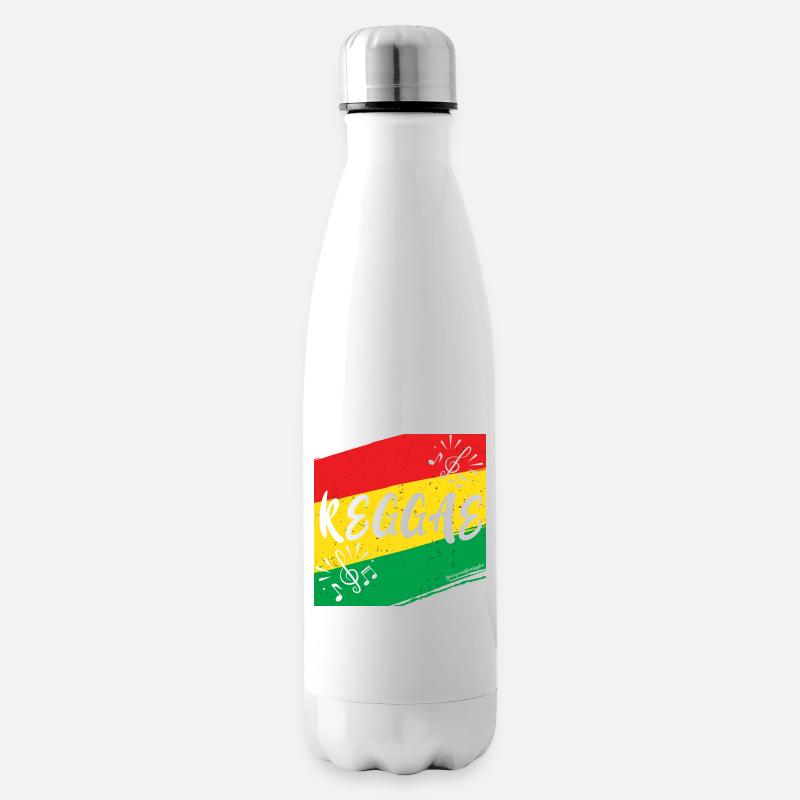Regenbogenmusik mit Notenprint - Isolierflasche - Weiß