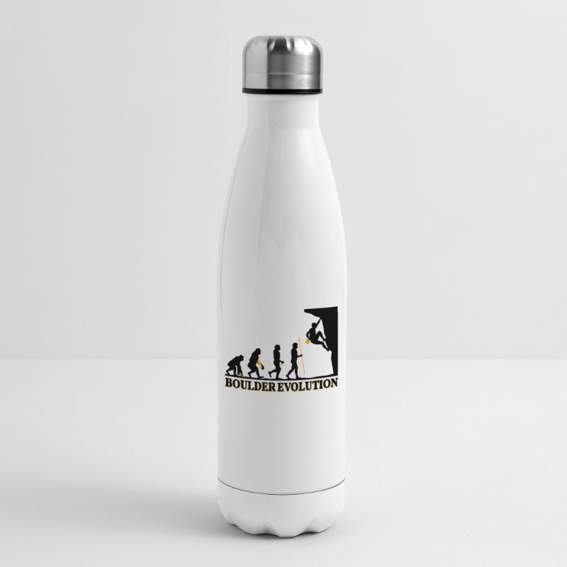 Boulder Evolution Klettern Bergsteigen Spruch Isolierflasche