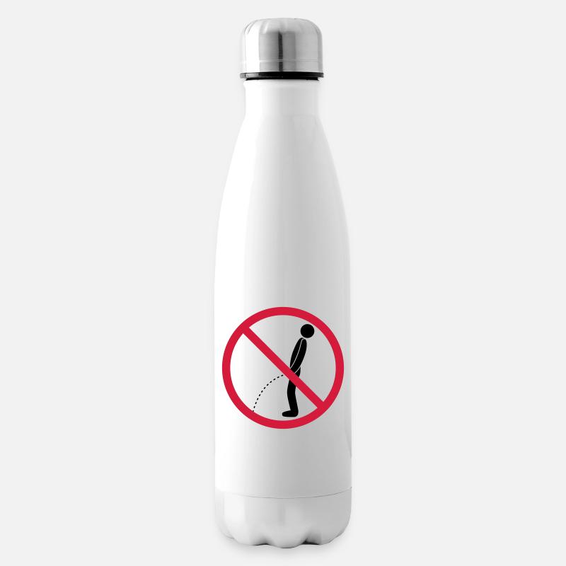 pas de pipi debout interdit bouclier pisse loo - Bouteille isotherme - blanc