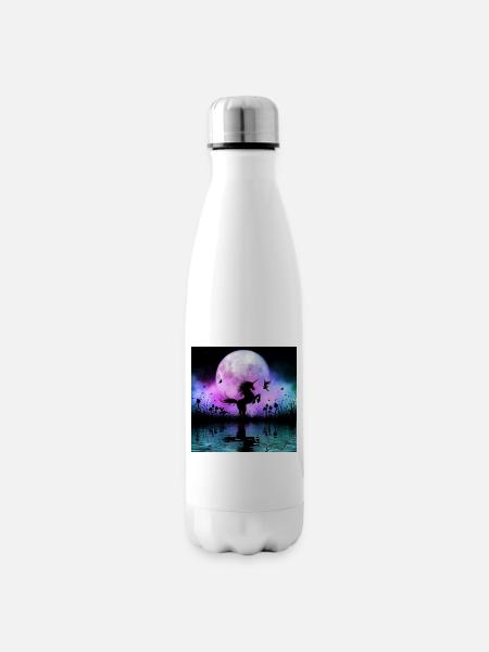 Wunderbares Einhorn mit Fee nachts - Isolierflasche - Weiß
