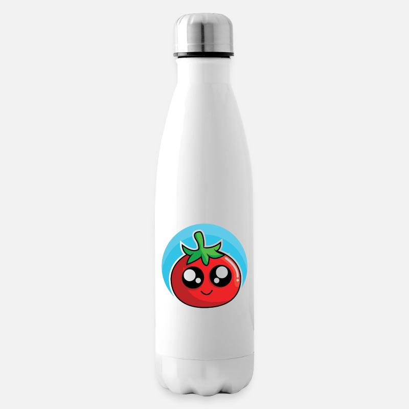 Fröhliche Tomate - Isolierflasche - Weiß