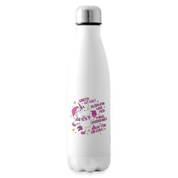 Glühweinhorn Glühwein Einhorn Zunge Heiß Scheiß - Isolierflasche - Weiß - Rechts