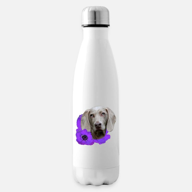 Anemonen mit Weimaraner, jagdhund Liebhaber - Isolierflasche - Weiß