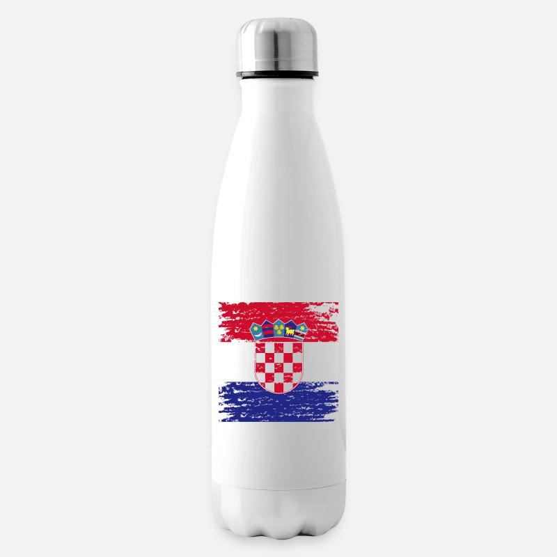 Drapeau Croate Authentique Écusson - Bouteille isotherme - blanc