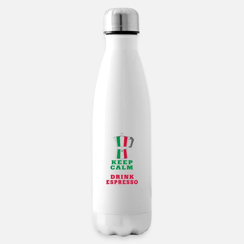 Keep Calm and Drink Espresso Design / Geschenkidee - Isolierflasche - Weiß