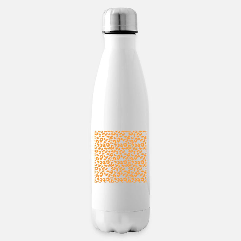 Leopard Muster Muster in Orange auf Schwarz - Isolierflasche - Weiß