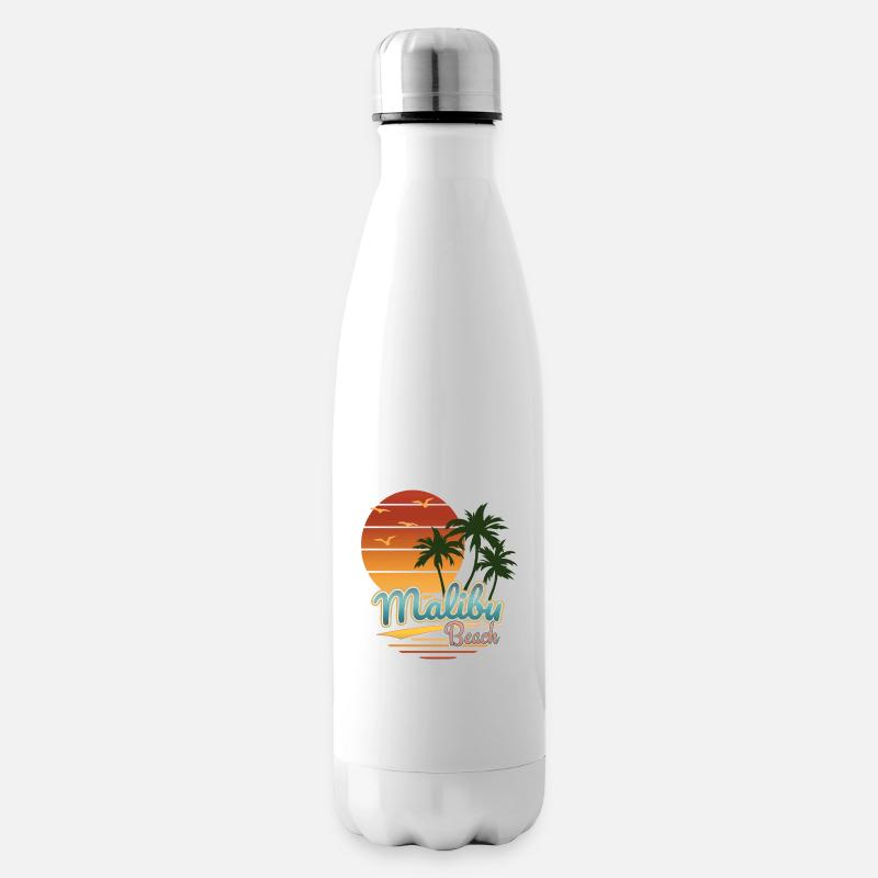 Retro Malibu Beach, Geschenkidee, USA, L.A. - Isolierflasche - Weiß