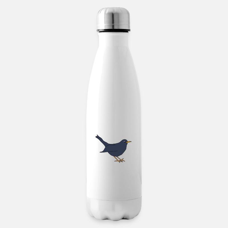 Amsel *** blanko - Isolierflasche - Weiß