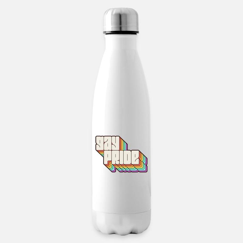 Gay Pride Rainbow Shadow Statement - Insulated Water Bottle - white