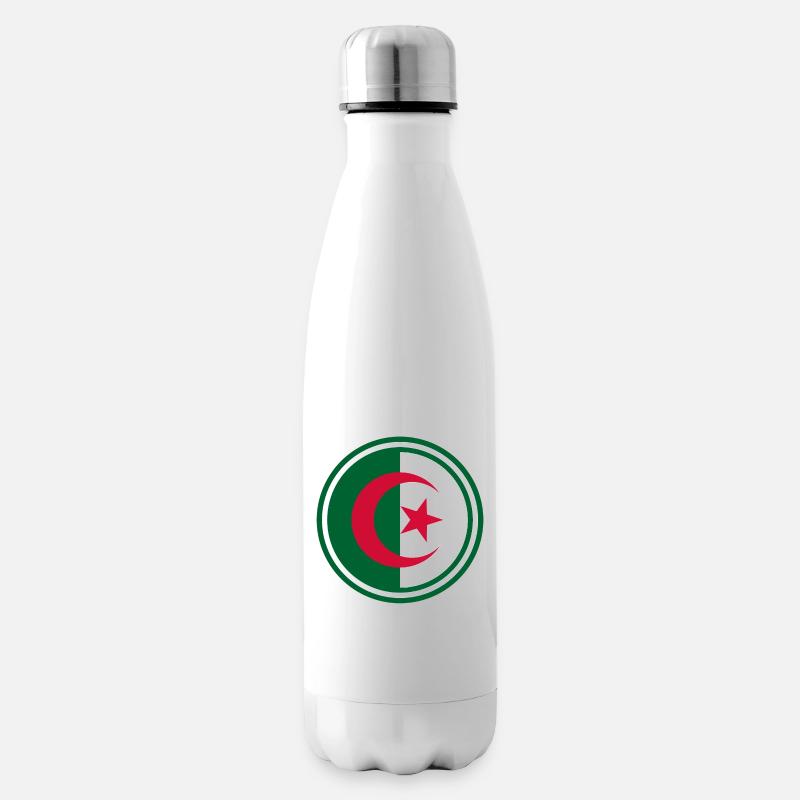 Drapeau de l’Algérie autour - Bouteille isotherme - blanc