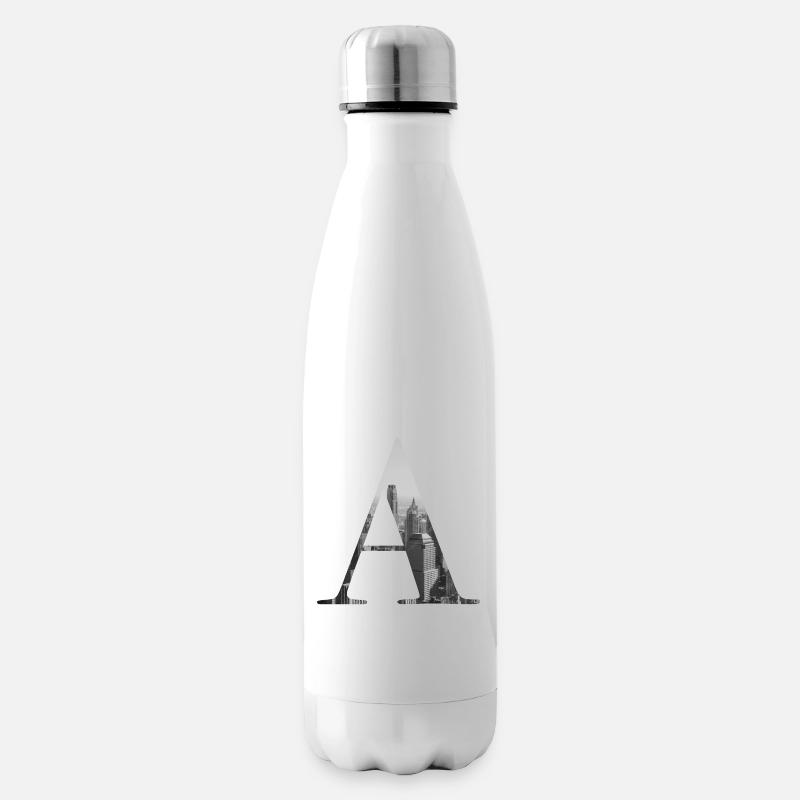 New York Letter A - Isolierflasche - Weiß