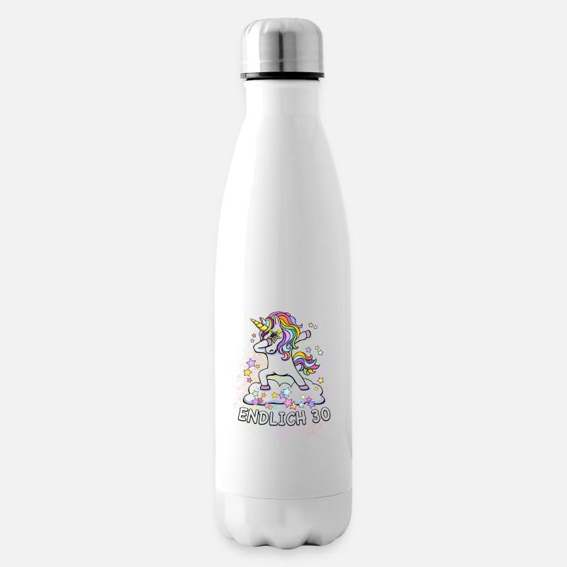 30. Geburtstag / Einhorn - Isolierflasche - Weiß