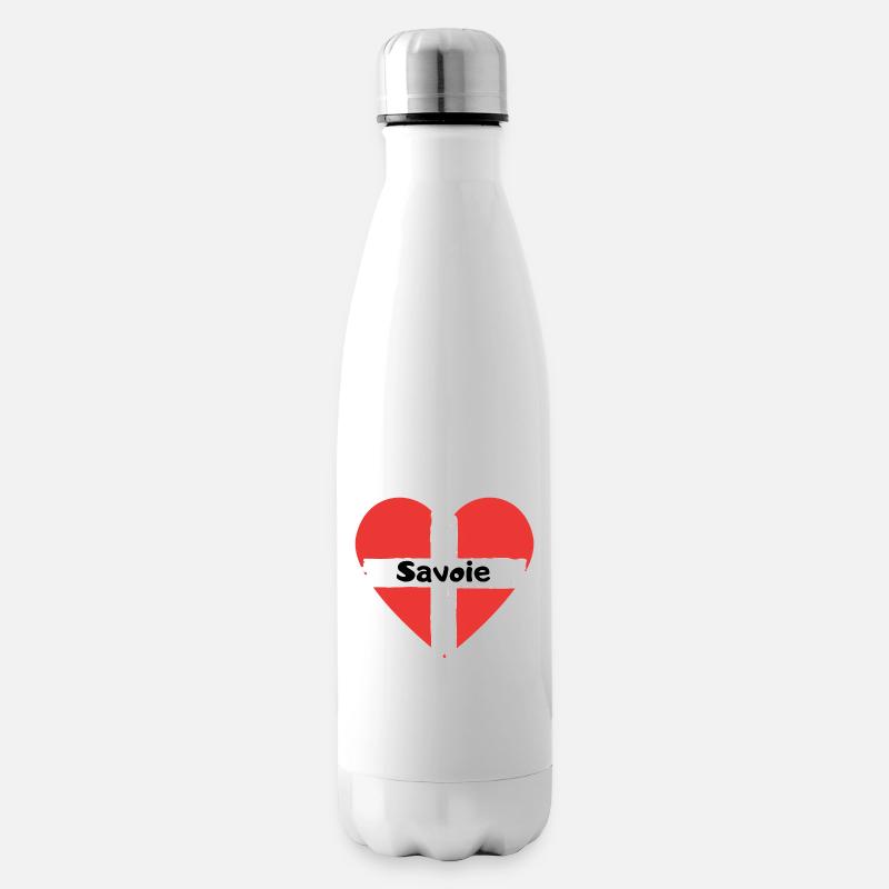 Savoy Flagge Herz - Isolierflasche - Weiß