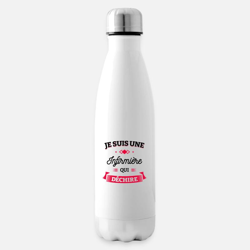 INFIRMIÈRE QUI DÉCHIRE - Bouteille isotherme - blanc