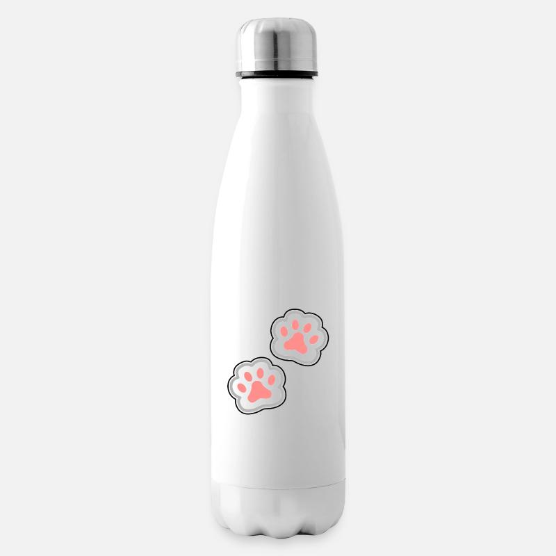 Pfoten Katze Hund - Isolierflasche - Weiß