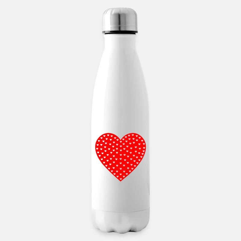 Herzflut Kleine Herzen Muster - Isolierflasche - Weiß