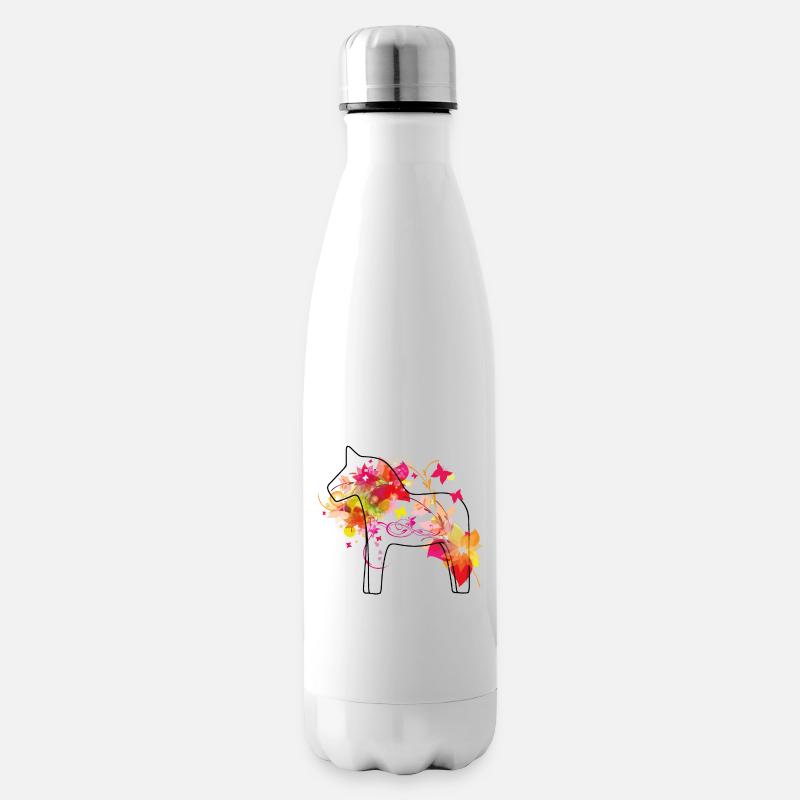 Dala Pferd Bunt - Isolierflasche - Weiß