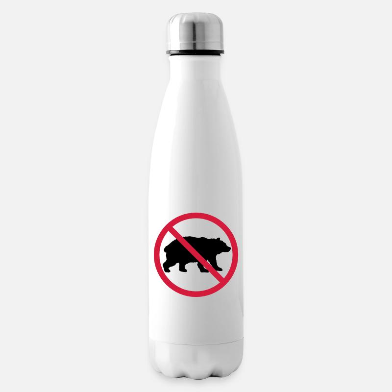 Bouclier interdit d’ours - Bouteille isotherme - blanc