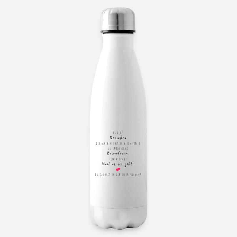 Geschenk Freundin, Danke dass es dich gibt - Isolierflasche - Weiß