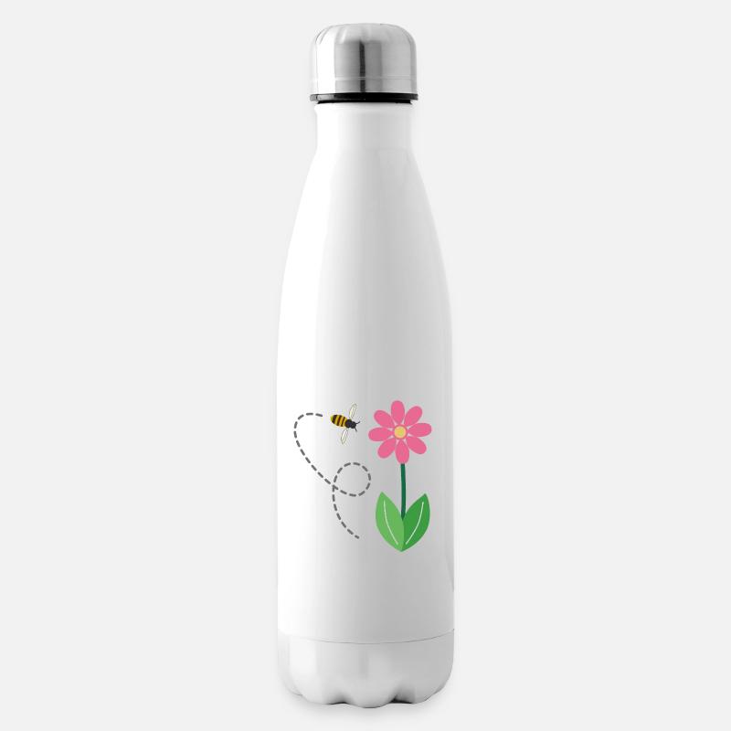 Die Blume und die Biene - Isolierflasche - Weiß