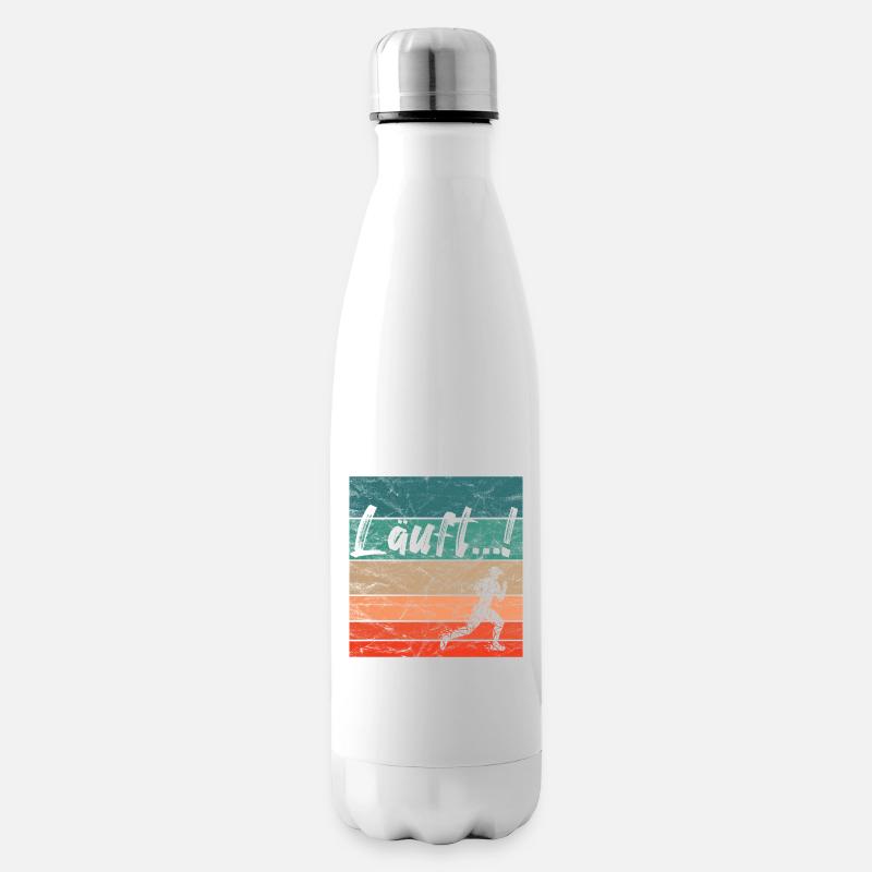 Läuft Jogging Spruch Optimist retro vintage - Isolierflasche - Weiß