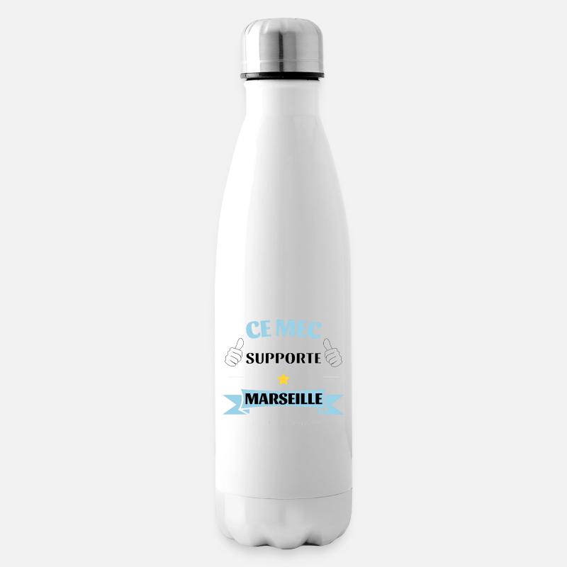 Ce mec supporte Marseille - Bouteille isotherme - blanc